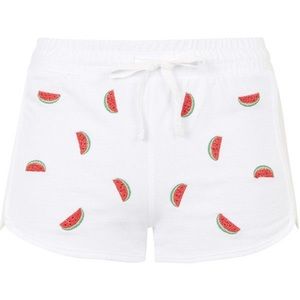 TopShop Watermelon embroidered runner shorts